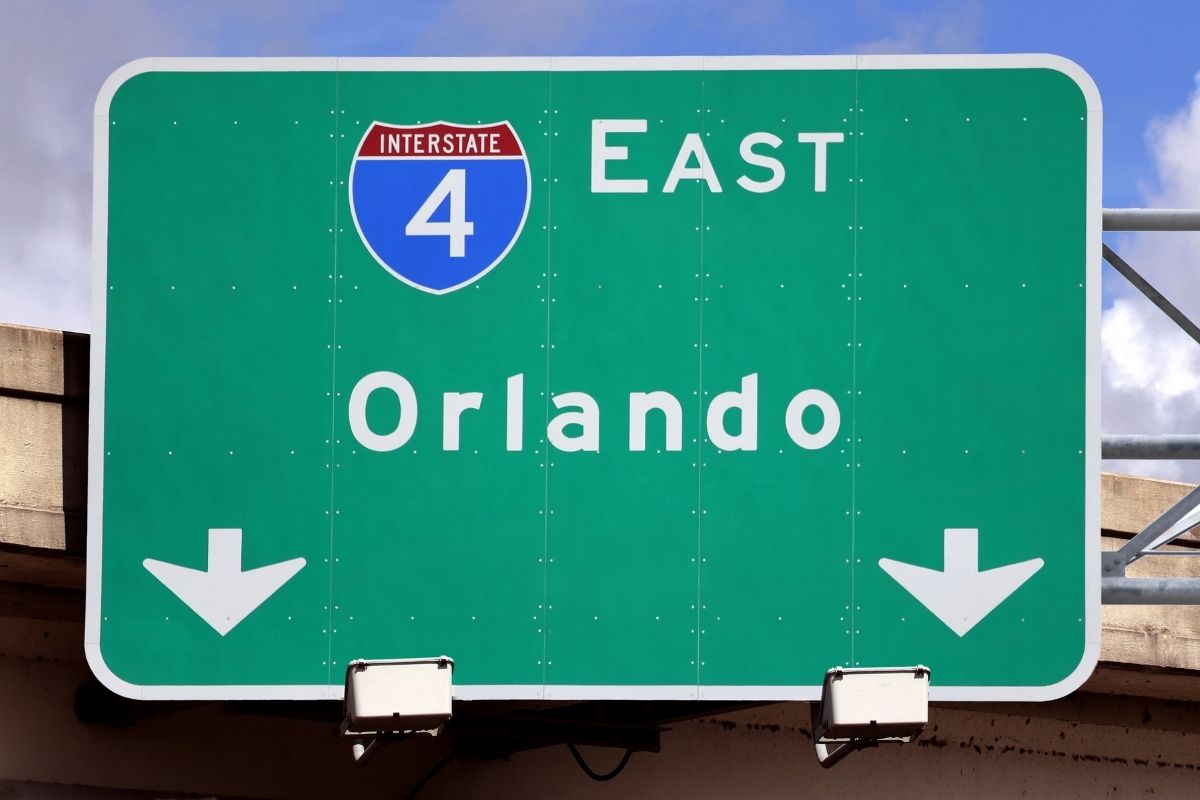 Orlando interstate 4 east exit sign