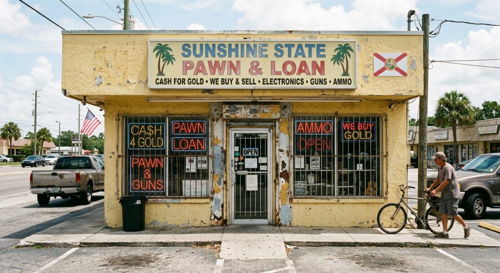 a slightly run down pawn shop in florida