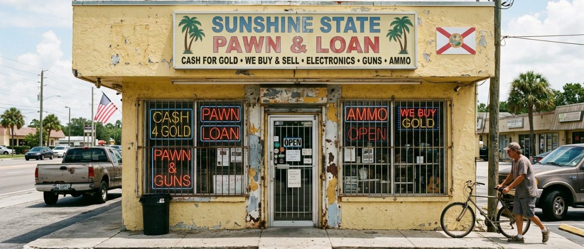 pawn-shop a slightly run down pawn shop in florida