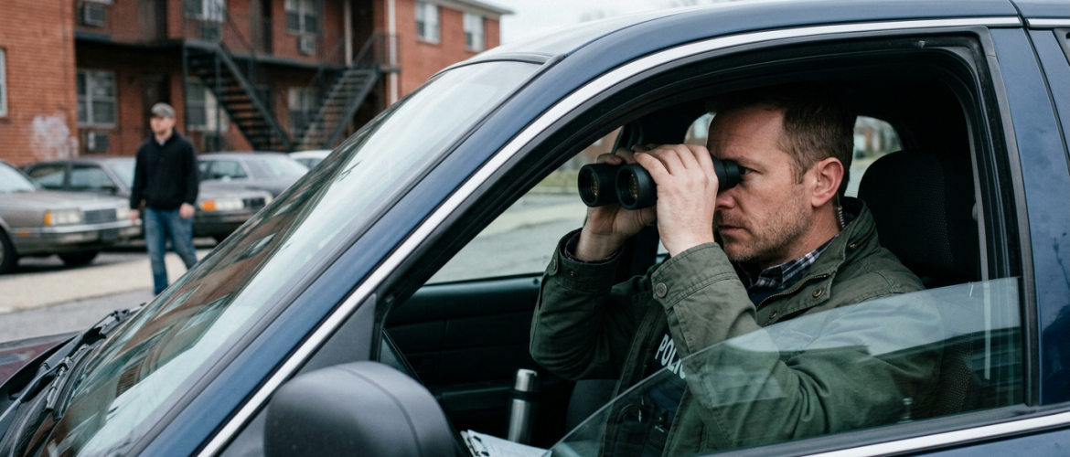 parole-officer-doing-surveillance a parole officer conducting surveillance on a parolee